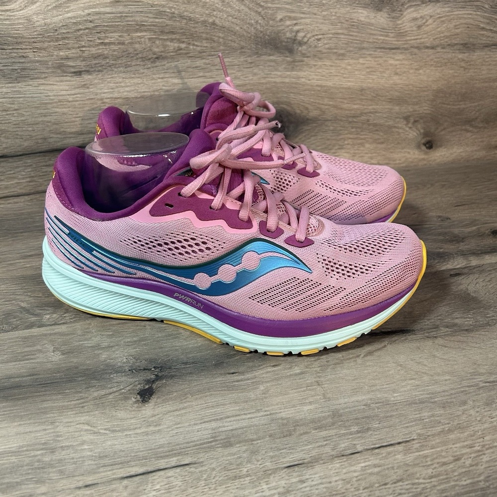 Saucony Ride 14 Future Spring Pink Purple Sneakers - Women's Size 9.5